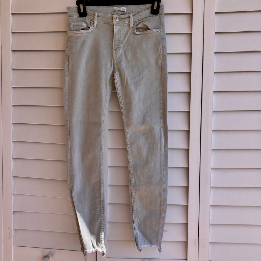 ZARA women premium denim collection skinny Gray Sport Summer Cotton Sz: 2